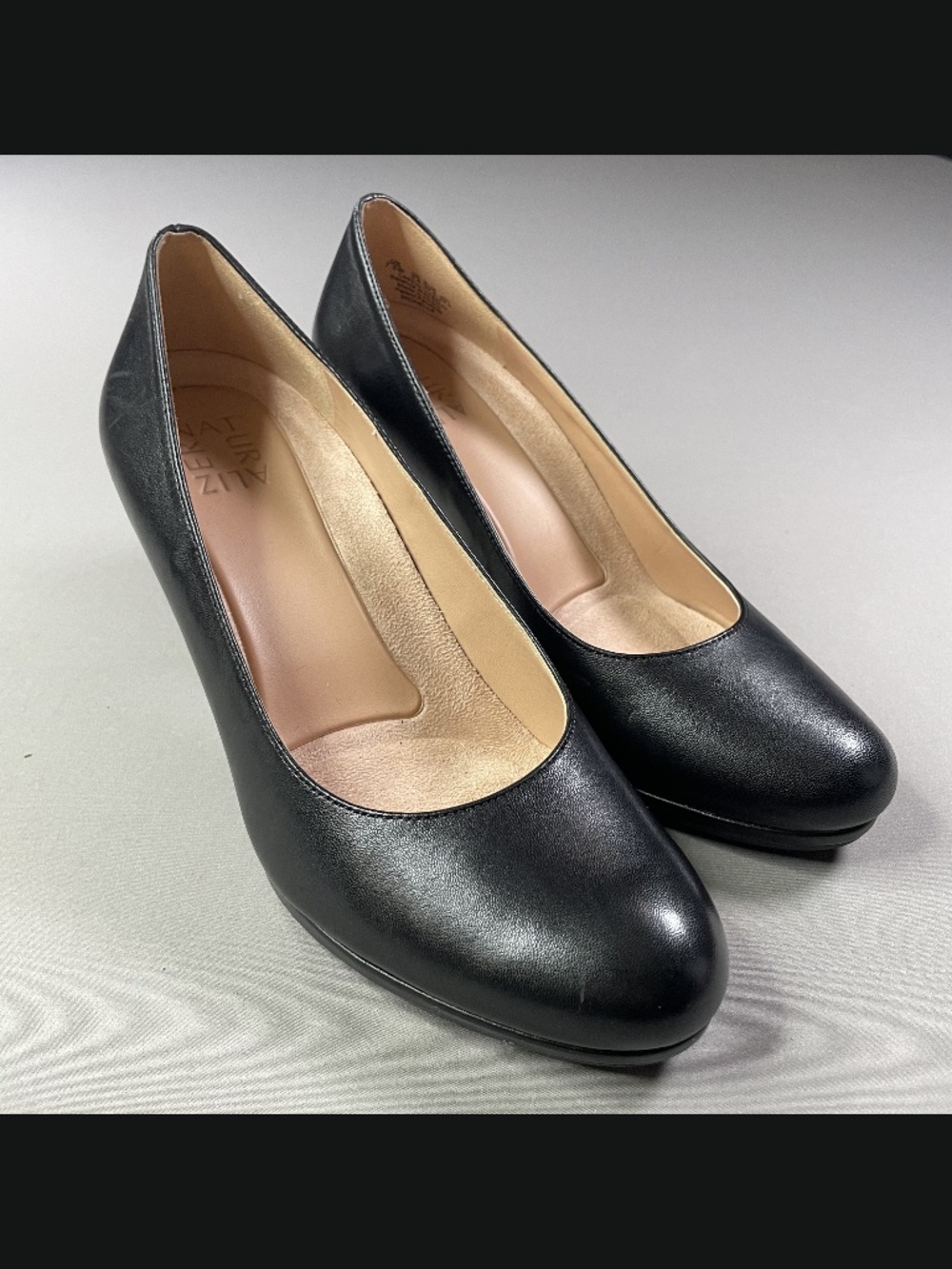 Naturalizer Shoes Womens 7.5 black leather Michelle heels pumps preppy classic